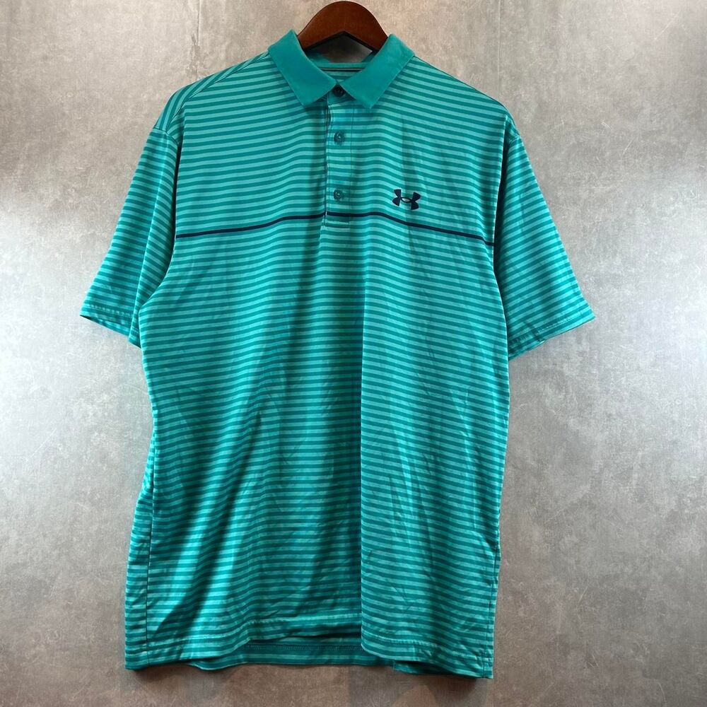 Under-armour Men's Green and Blue Polo-shirts